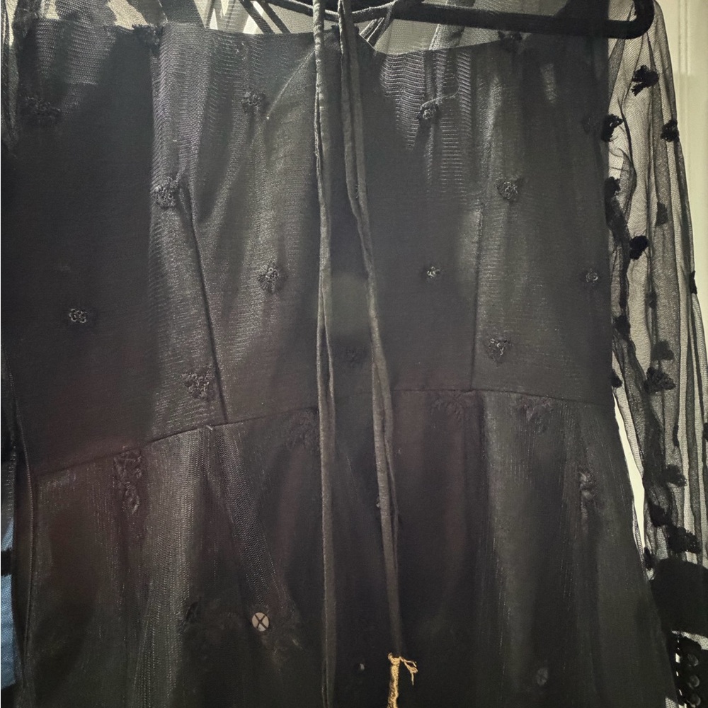 Pakistani Designer Black Dress Gown with Gold Accents - Picture 7 of 16